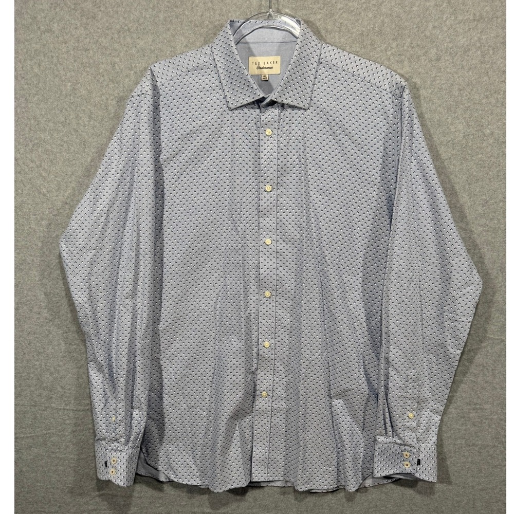Ted Baker Endurance Dress Shirt Dobby Pattern Long Sleeve Button Up 16.5